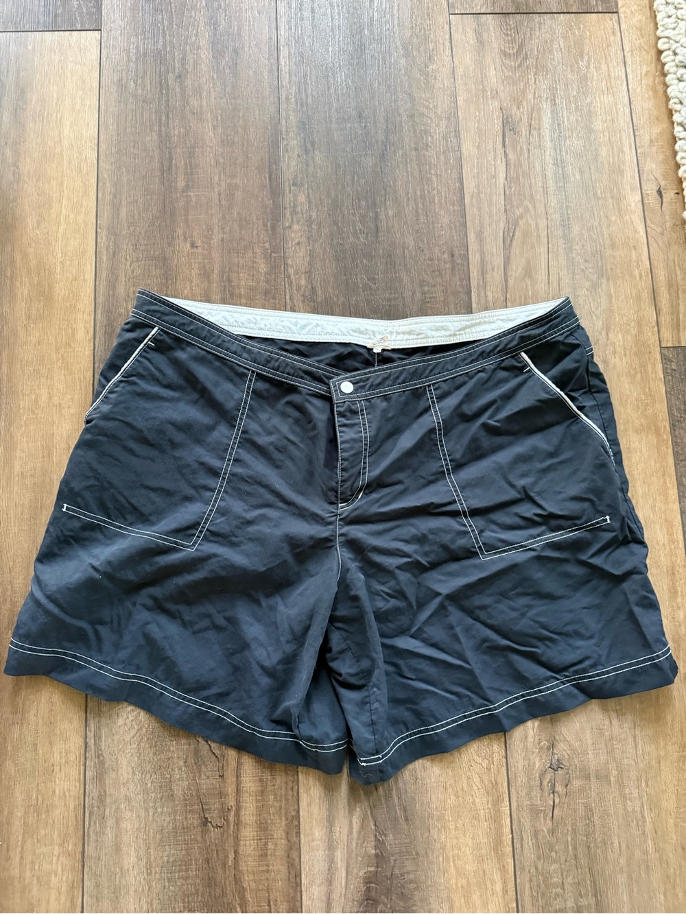 Women's Black Swim Coverup Shorts - Lightweight Beach Layer 20 pockets